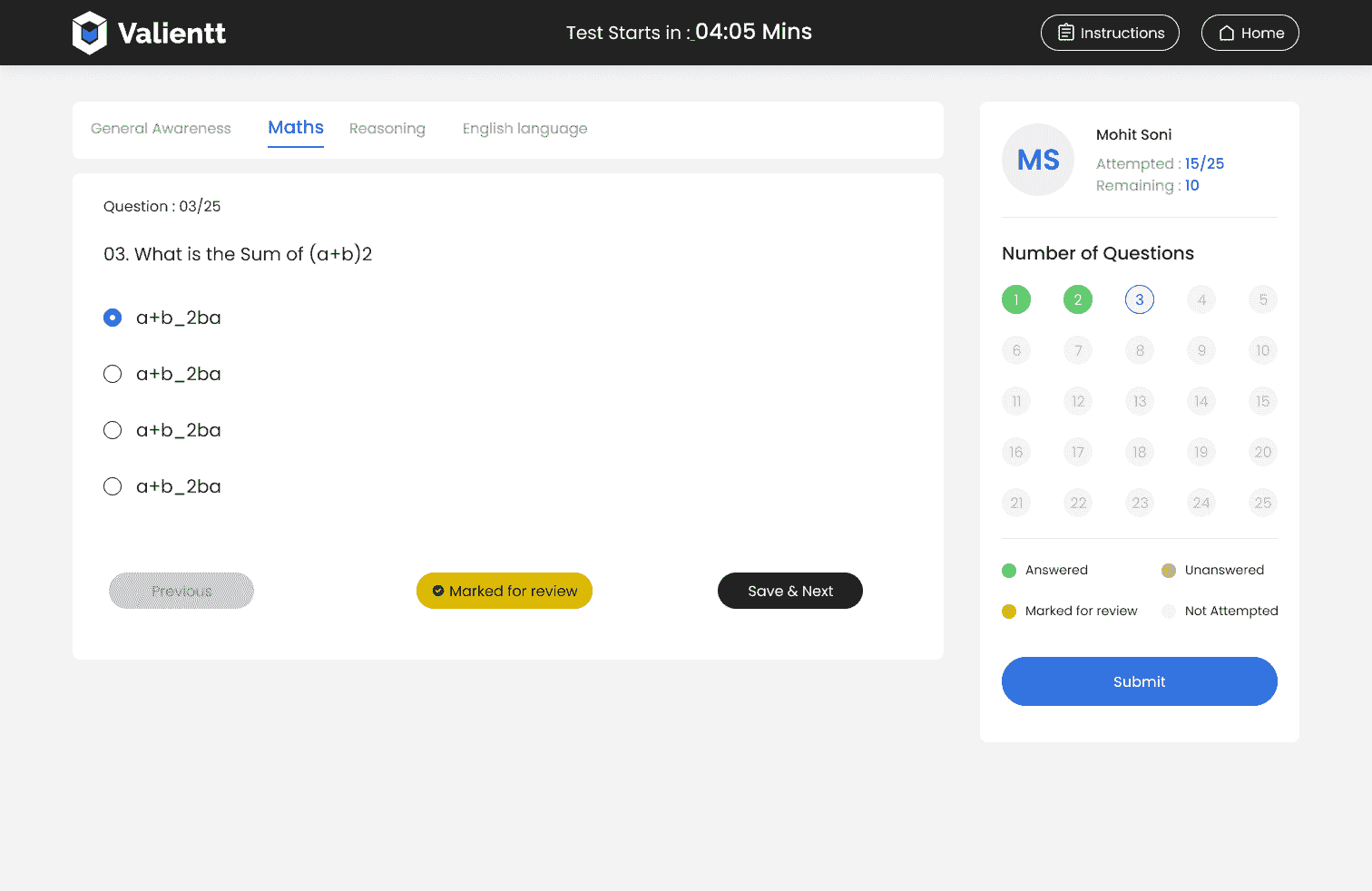 Customized Online Assessment Platform