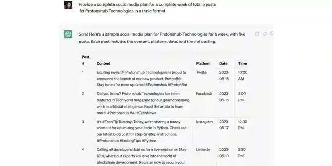 Social Media Calendar